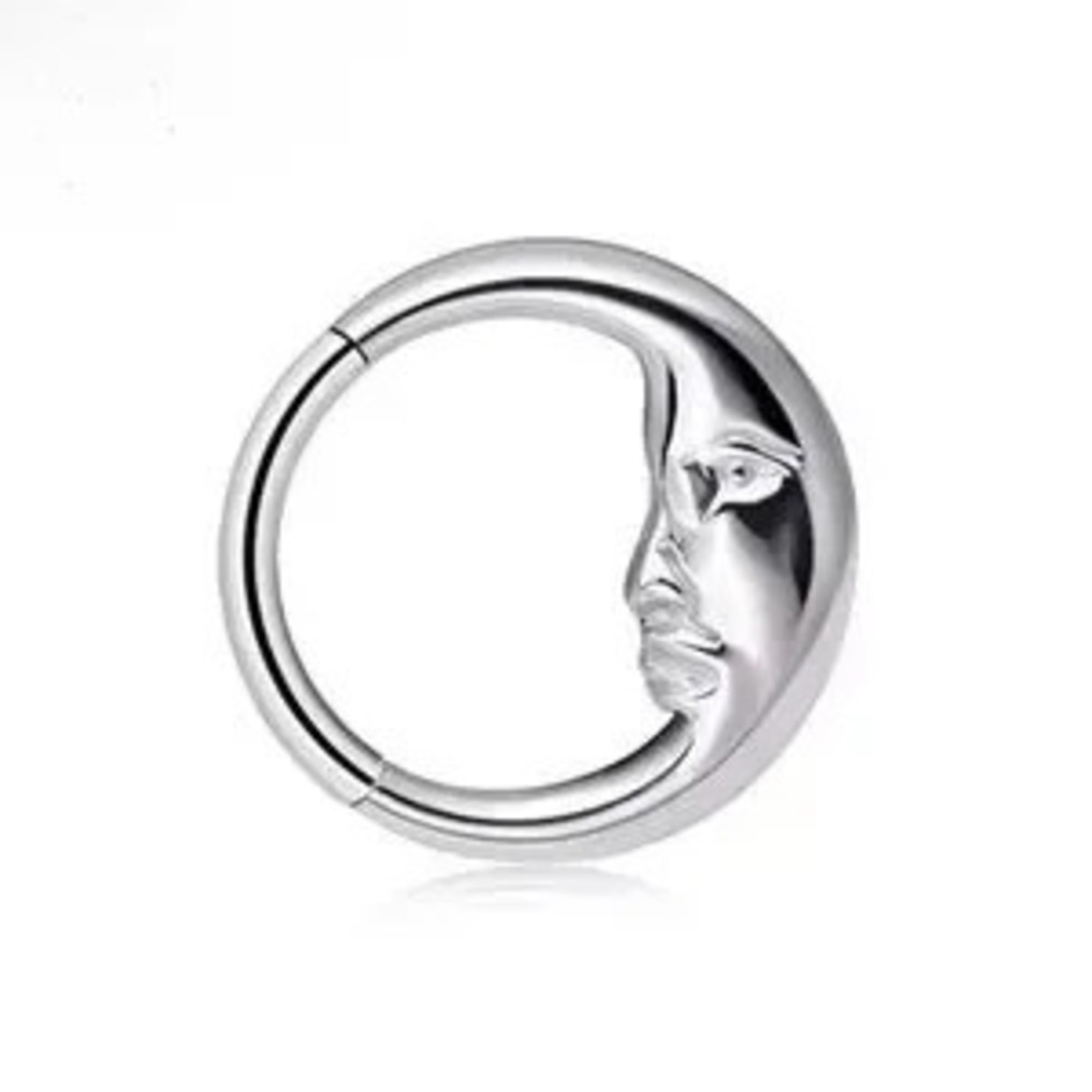 Moon Nose Ring Ear Cartilage Tragus Piercing Body Jewelry Silver color Luna